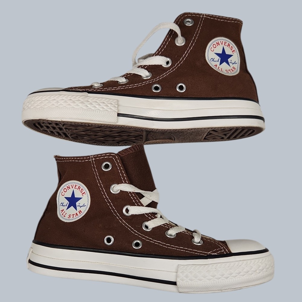 Converse Chuck Taylor All Star High Top Kids Size 1 Chocolate Brown - Picture 2 of 6